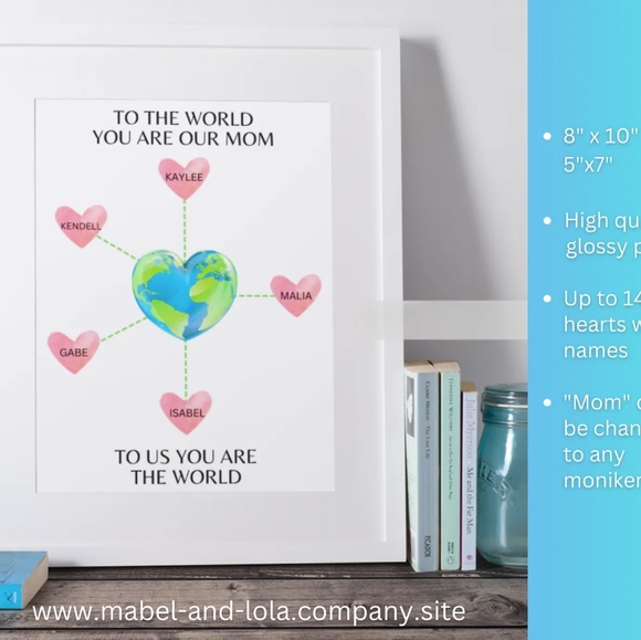 Mother's Day Gift | Custom PRINT | Up to 14 Names - Picture 1 of 4
